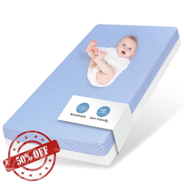 Crib Mattress Dual Sided Memory Foam Baby Toddler Bed Mattress