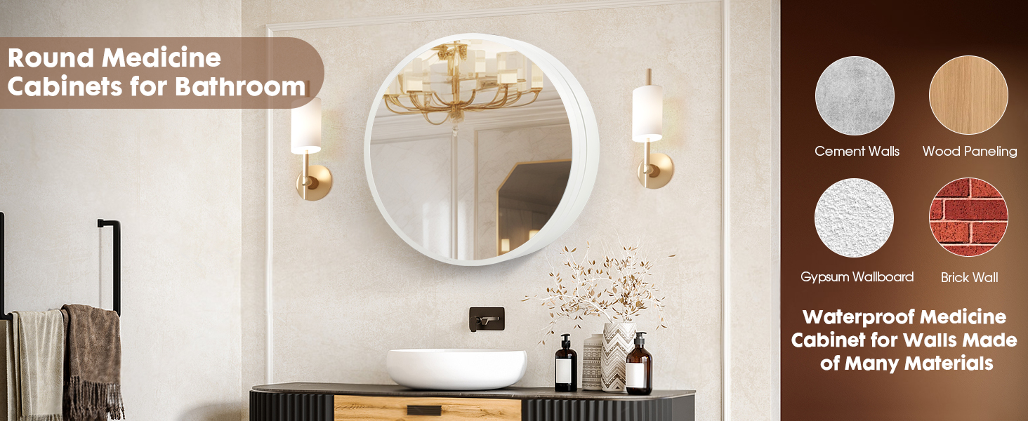 large medicine cabinet with mirror