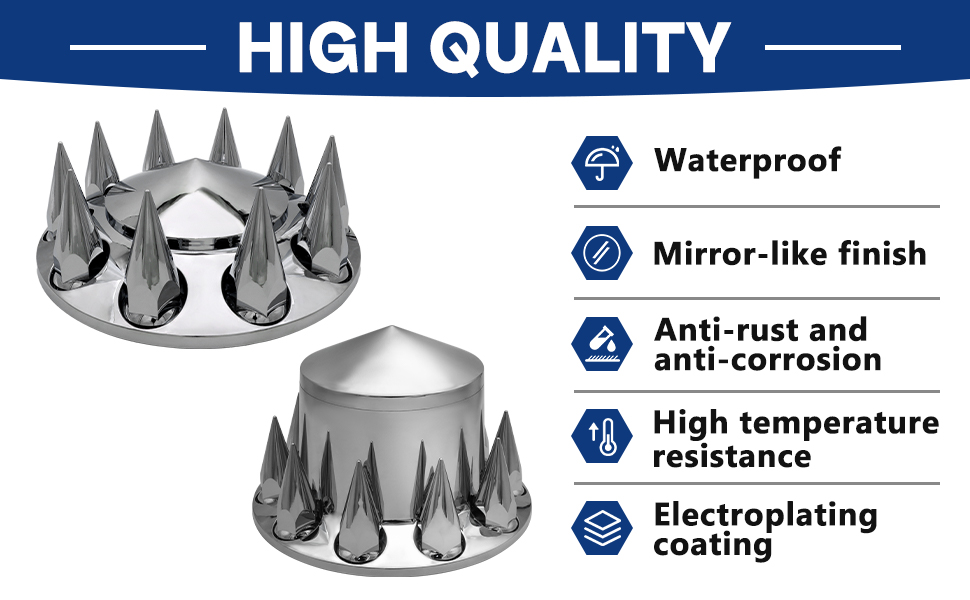 chrome hub covers for semi trucks