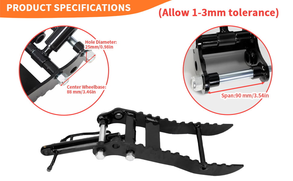 Hydraulic Thumb Clip Mini Excavators Digger Single Hole Hydraulic Thumb Attachment