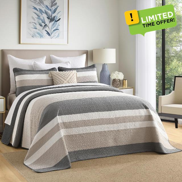 100% Cotton Oversized Queen Quilt Bedspread Coverlet
