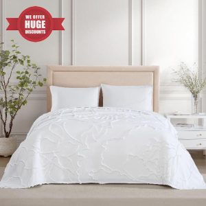 ELLE Decor Floral 100% Cotton Chenille Bedspread