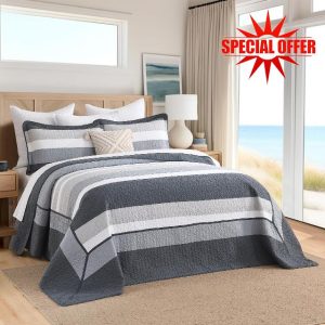100% Cotton Oversized Quilt Bedspread Coverlet