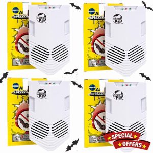 Bat Repellent Devices Multipack – Cleanrth CB006 Advanced Ultrasonic Bat Repelling System (4-Pack)