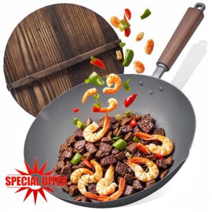 Nonstick 13-Inch Titanium Flat Bottom Wok