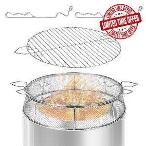 Fire Pit Spark Shield Cover & Grill Grate for Solo Stove Bonfire 19.5"
