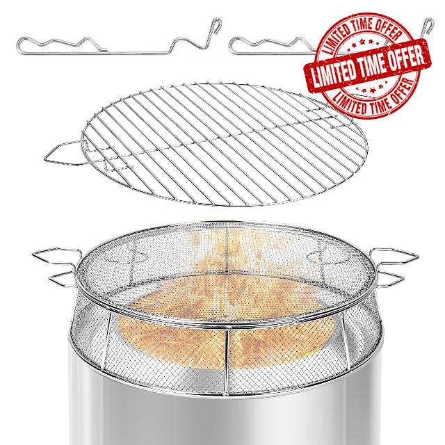 Fire Pit Spark Shield Cover & Grill Grate for Solo Stove Bonfire 19.5"