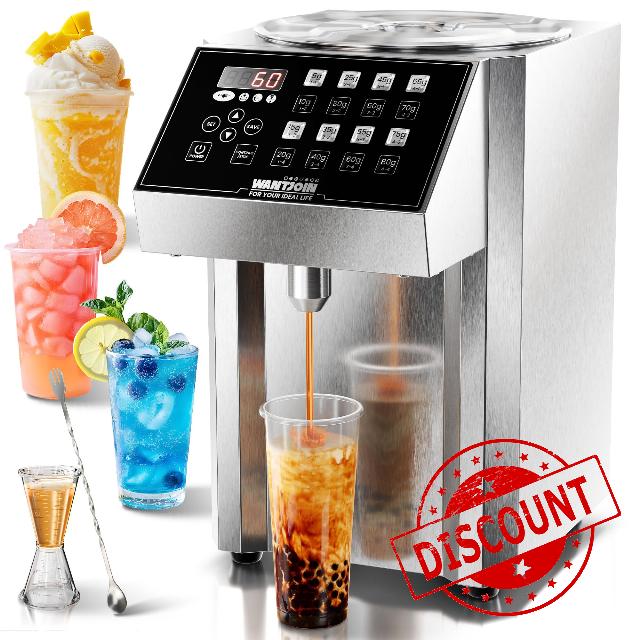 WantJoin Fructose Dispenser Commercial - 16 Weight Settings Automatic Sugar Dispenser Machine 8L/8.5Qt Syrup Quantitative Machine for Beverage with Measuring Cup Mixing Stick Bubble Tea Equipment