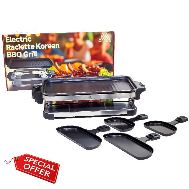 Raclette Grill – Smokeless Indoor Electric Tabletop Grill