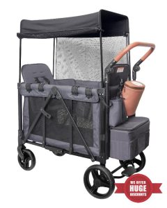 Wagon Stroller for 2 Kids with Insulated Snack Pack Foldable All-Terrain Wagon