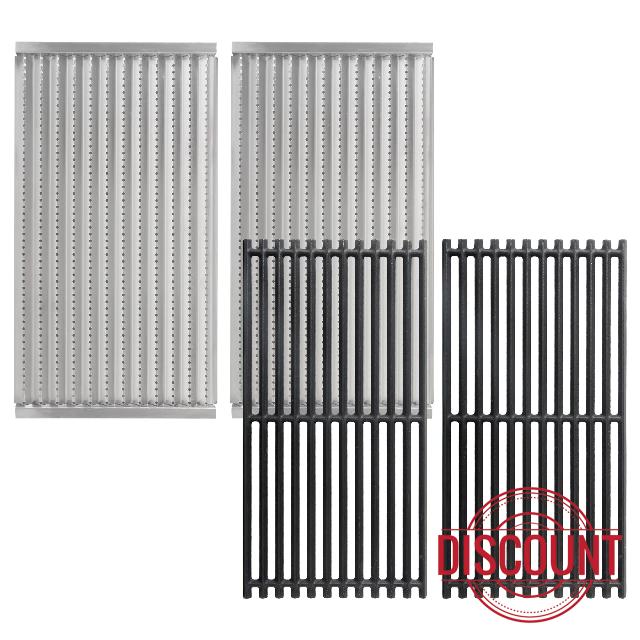 17" Emitter Plates & Grill Grates for Charbroil Tru Infrared 2 Burner Gas Grills 463644220 463632320 463642316 463675016 G362-2100-W1
