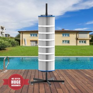 Cyclone Pool Filter Cleaner Tool with Stand – 360° Rotating Cartridge Cleaning System
