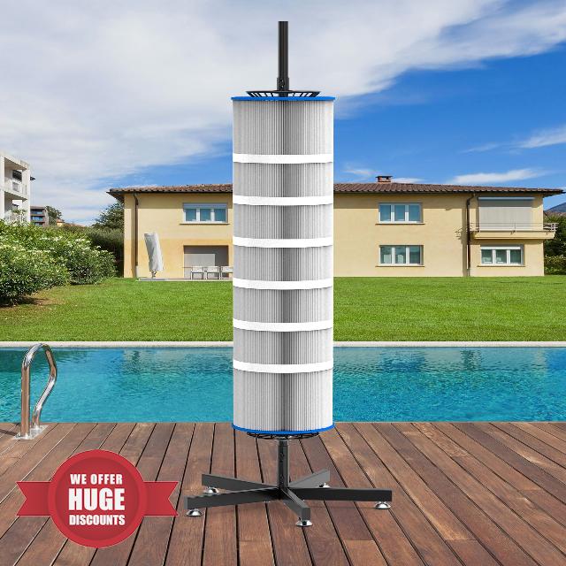 Cyclone Pool Filter Cleaner Tool with Stand – 360° Rotating Cartridge Cleaning System