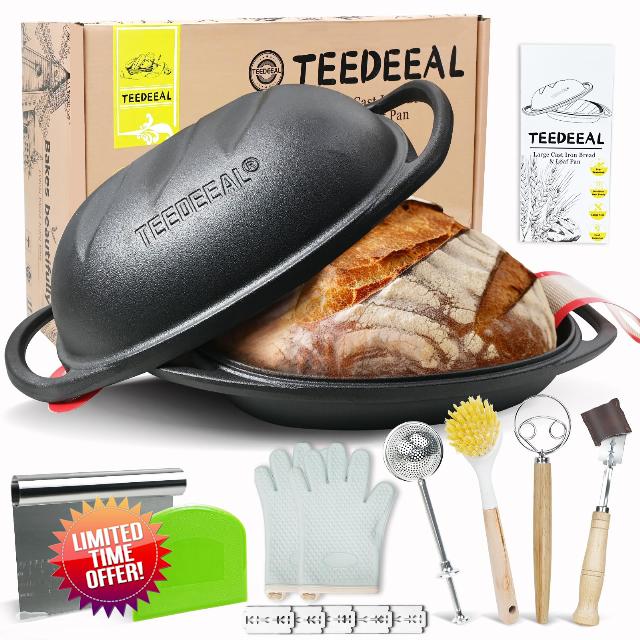 7.8 QT Heavy Duty Pre-seasoned Cast Iron Bread Pan