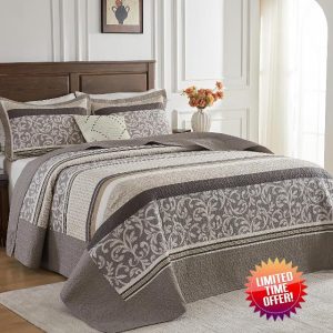 Bedduvit 100% Cotton Oversized King Bedspread - 120"x120" Extra Wide Quilt Set