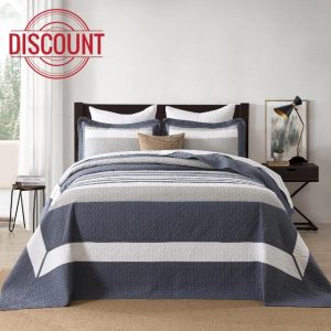 Cotton King Bedspread 128"x120" - Oversized Quilt Set with Pillow Shams