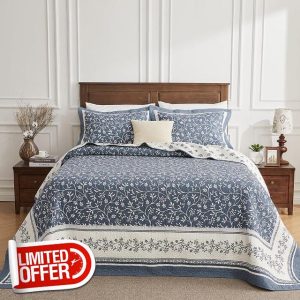 PANGUSHAN 128"×120" 100% Cotton Oversized Bedspread