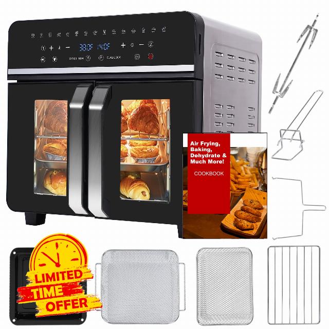 24Qt Large Air Fryer Toaster Oven Combo - Double Door Airfryer