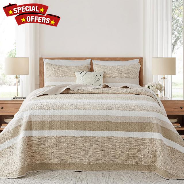 Finlonte 100% Cotton Overized King Bedspread Set