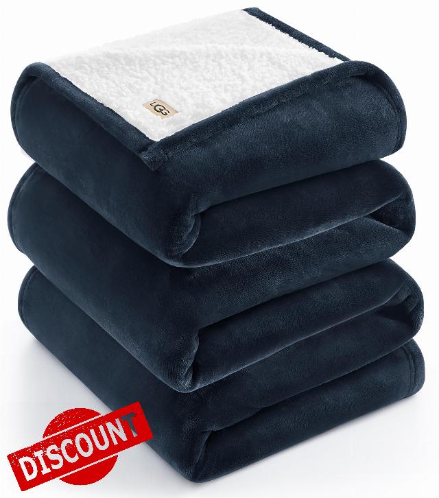 UGG Ariana King/California King Blanket Fleece Fluffy Reversible Soft Fuzzy Bedding Cozy Plush Warm Oversized Blanket Machine Washable Bedroom Decor for Big Couch or Bed