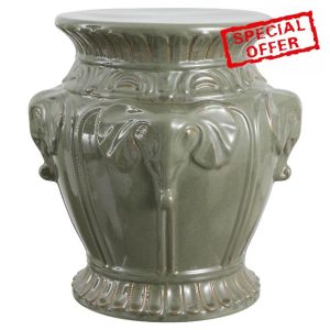 JONATHAN Y TBL1037C Anita 18" Classic Vintage Ceramic Indoor/Outdoor 4-Elephant Garden Stool