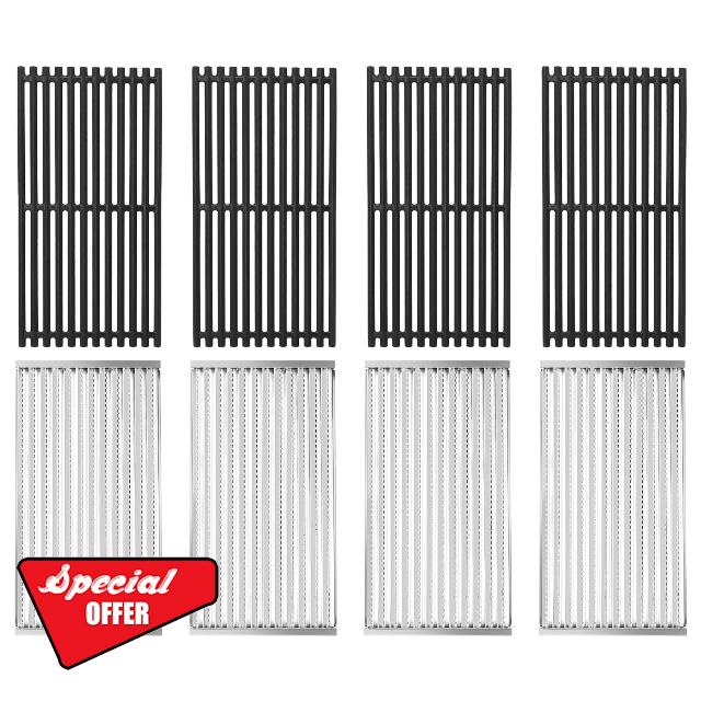 Criditpid Grill Emitters & Cooking Grates Kit for Charbroil TRU-Infrared 463245518 Grill
