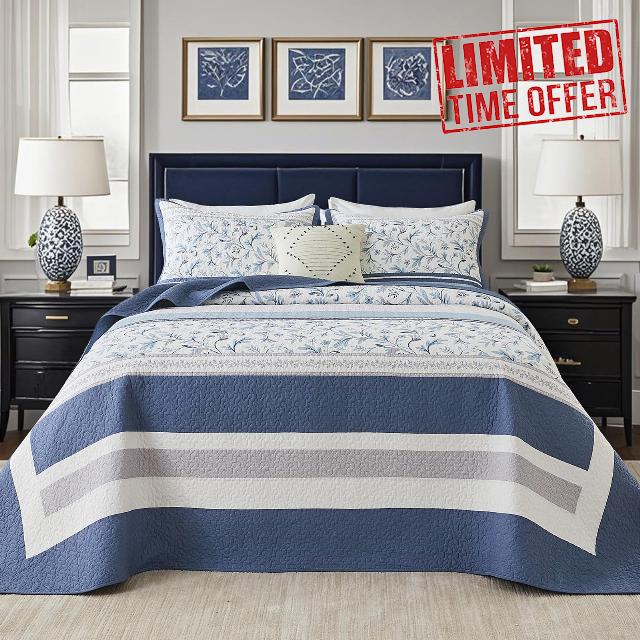 Oversized Quilt Bedspread Coverlet Set