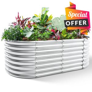 Land Guard 24“ Tall 4×2ft Galvanized Raised Garden Bed Kit