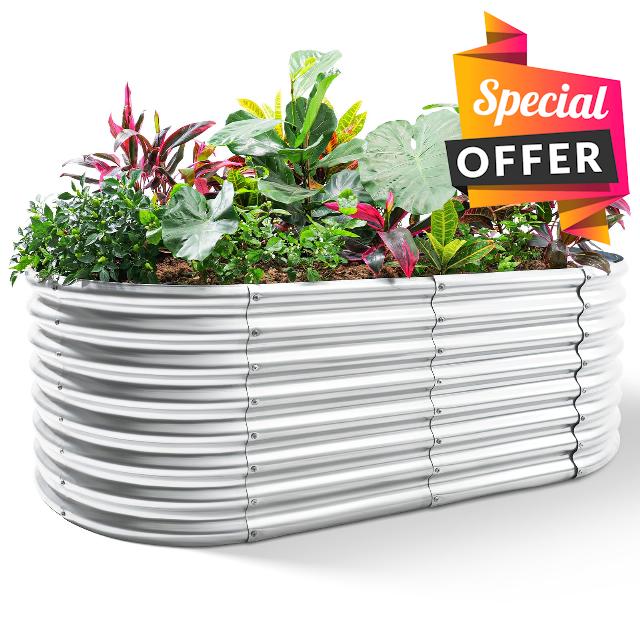 Land Guard 24“ Tall 4×2ft Galvanized Raised Garden Bed Kit