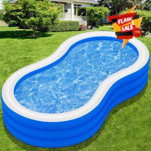 Inflatable Swimming Pool for Adults - 145" X 74" X 22" Oversized Thickened Kiddie Pool