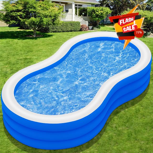 Inflatable Swimming Pool for Adults - 145" X 74" X 22" Oversized Thickened Kiddie Pool