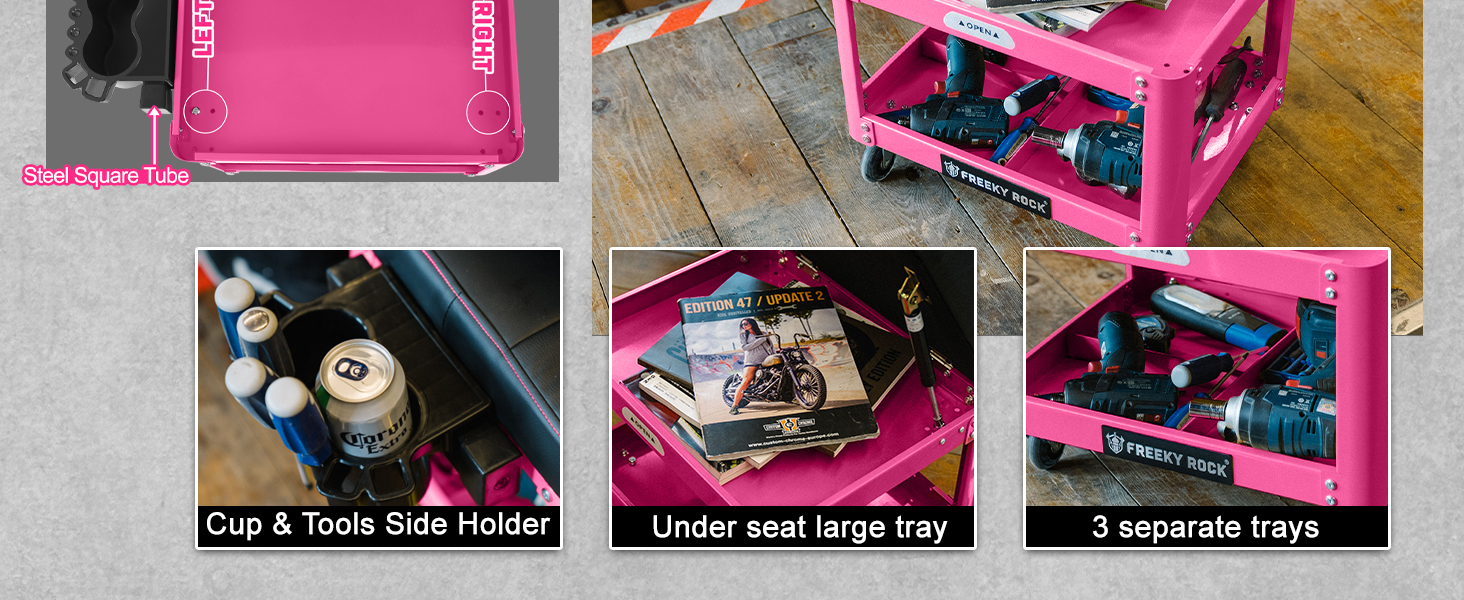 pink mechanic stool