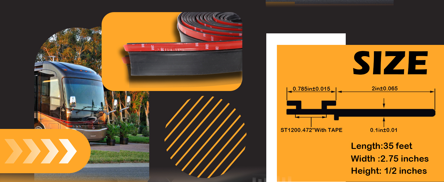 RV Slide Out Seal Base 018-341 EK D-Seal Wiper 018-312-EKD Black Rubbers