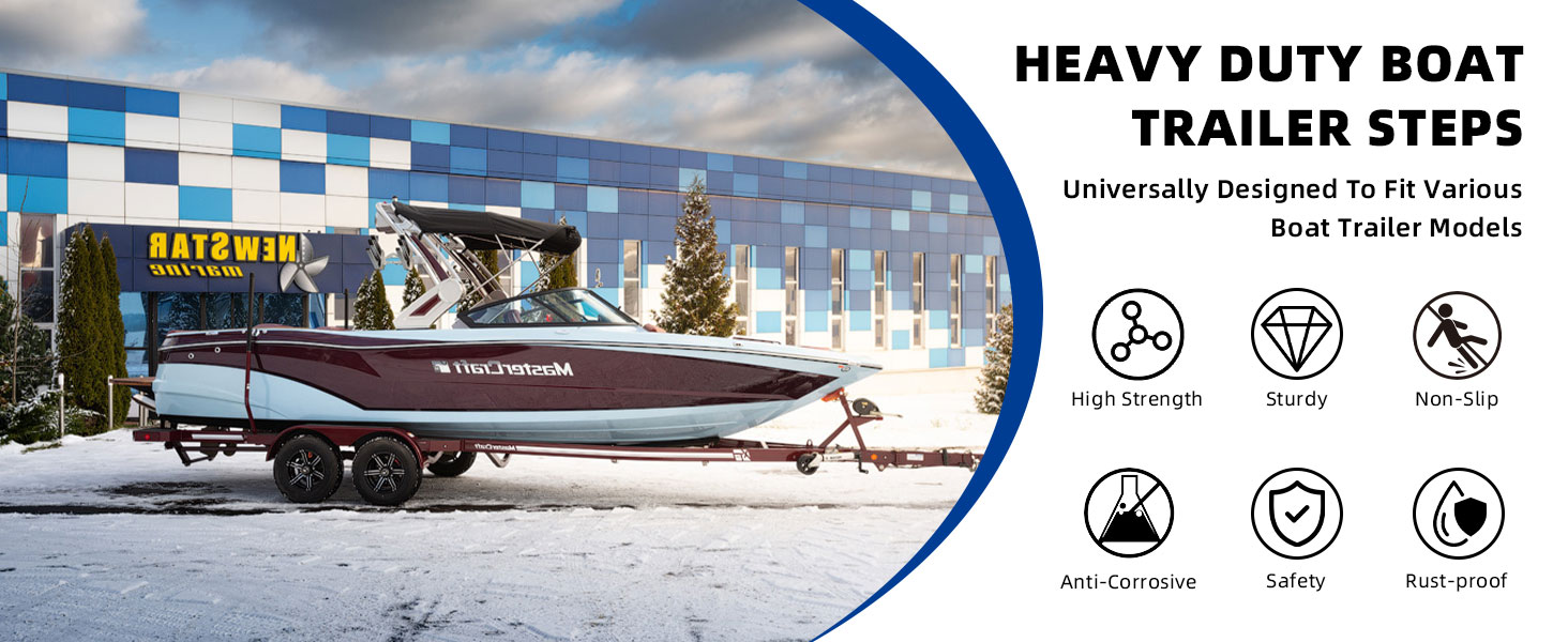 Heavy Duty Boat Trailer Steps