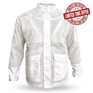 Pro Beekeeping Jacket - Ventilated Bee Jacket - Bee Protective Gear - Beekeeping Supplies- White