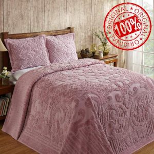 Better Trends 1 Piece Chenille Bedspreads King Size 100% Cotton 120" X 110"