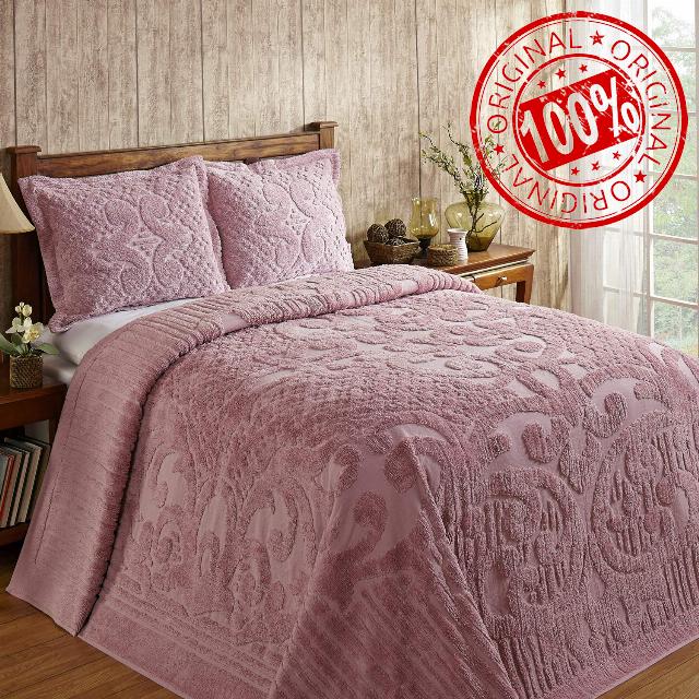 Better Trends 1 Piece Chenille Bedspreads King Size 100% Cotton 120" X 110"