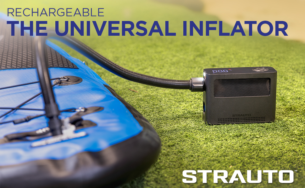 Inflator with a Stand Up Paddle Board