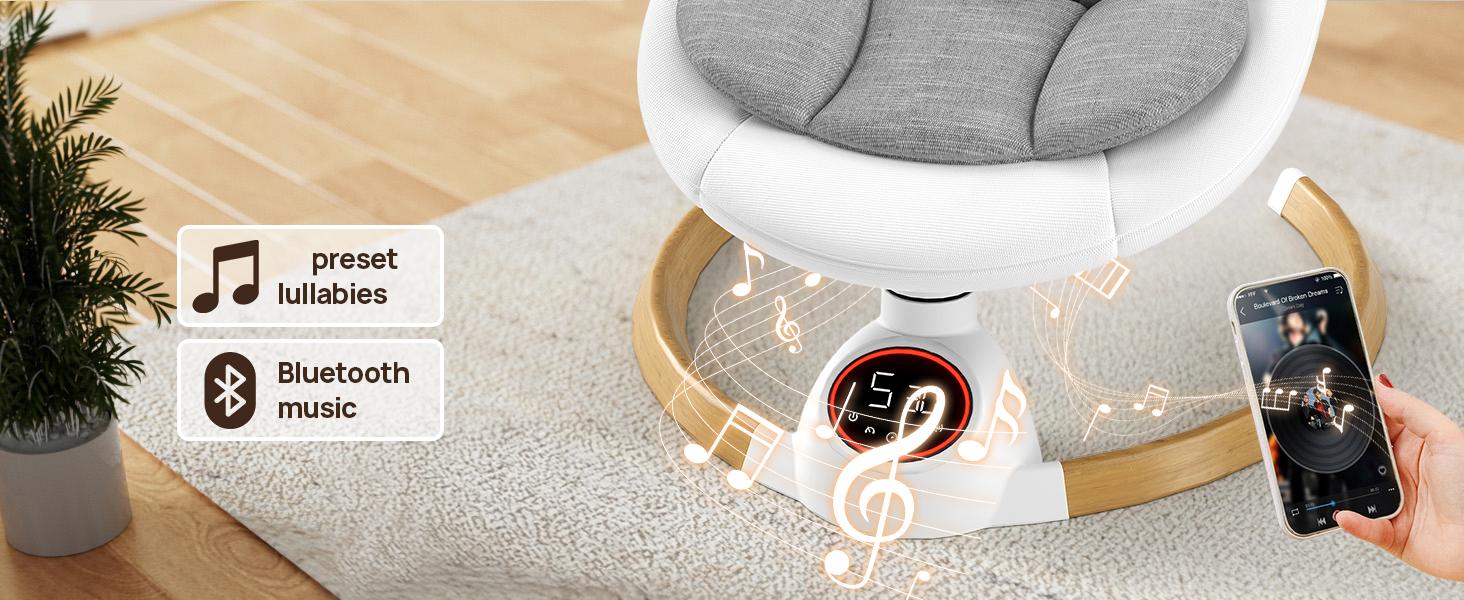 Electric Baby Swing With 5 Natural Wave Motions And Timer
