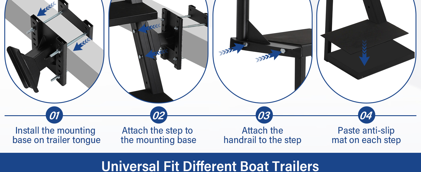boat trailer steps for the tongue