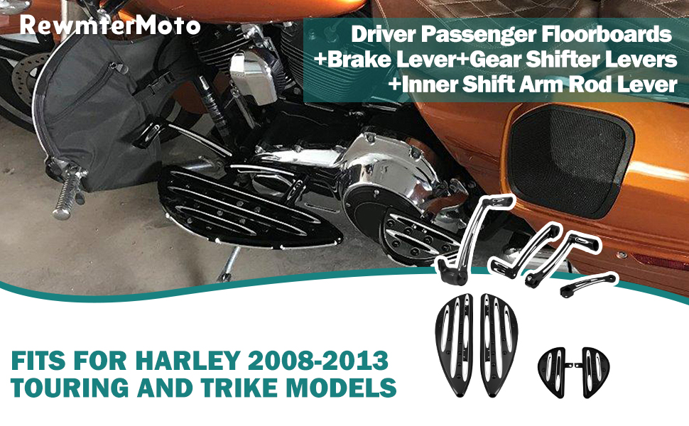 Motorcycle Driver Passenger Floorboards Brake Arm Pedal Toe Heel Shift Shifter Rod Lever