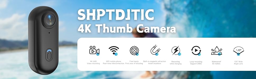 SHPTDJTIC 4K Thumb action camera