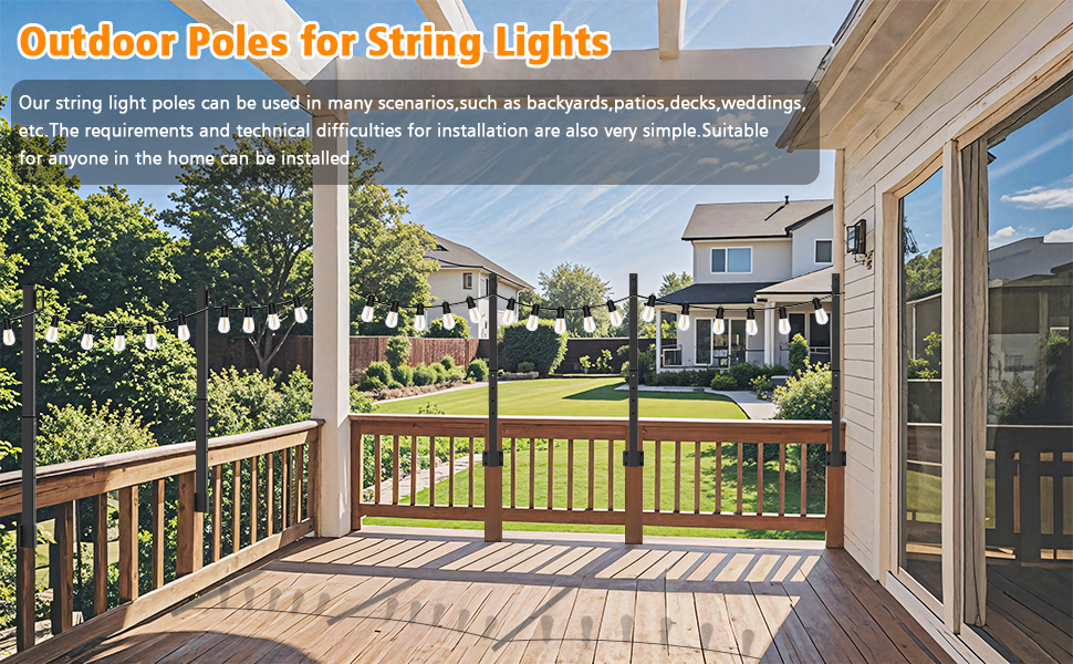deck poles for string lights