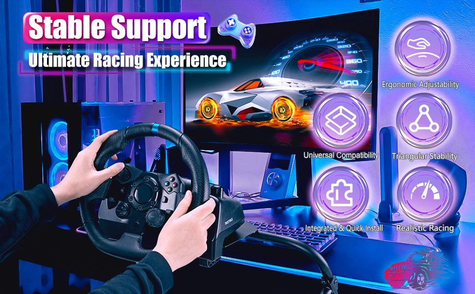 Racing Wheel Stand, Stable Support, Ultimate Racing Experience