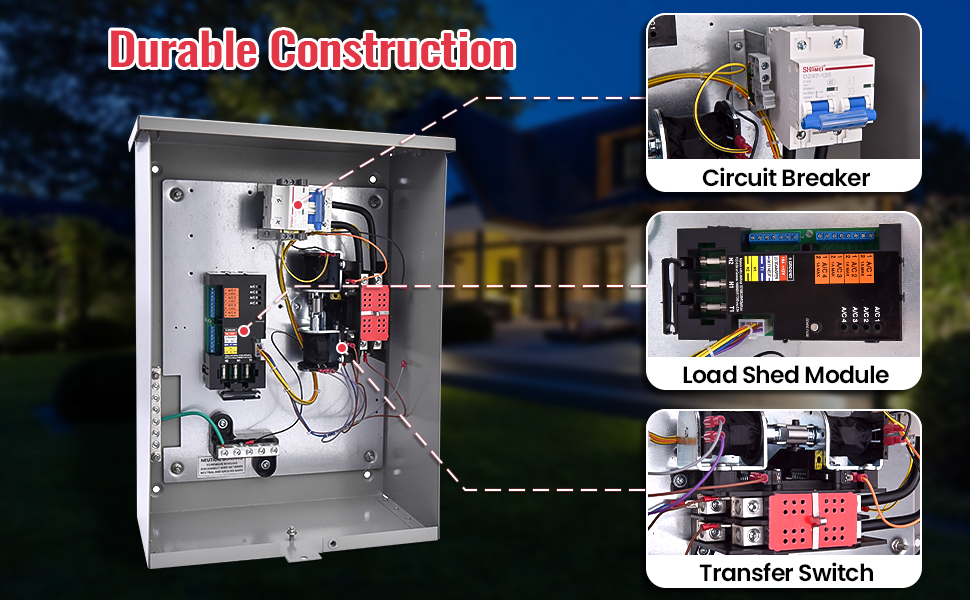 Fuabator 100Amp Automatic Smart Transfer Switch w/Power Management 120/240V