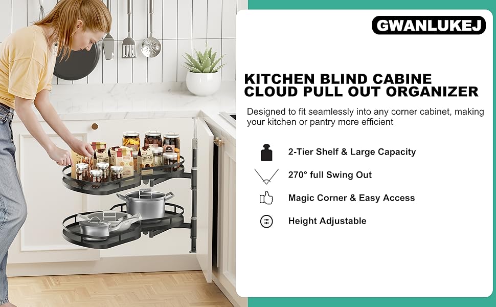 corner cabinet organizer with pull out shelves