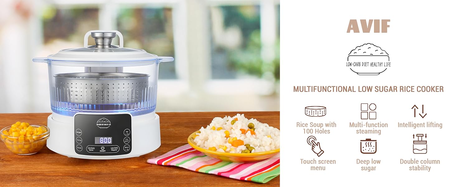 low sugar rice cooker glass