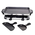Grill with four raclette pans