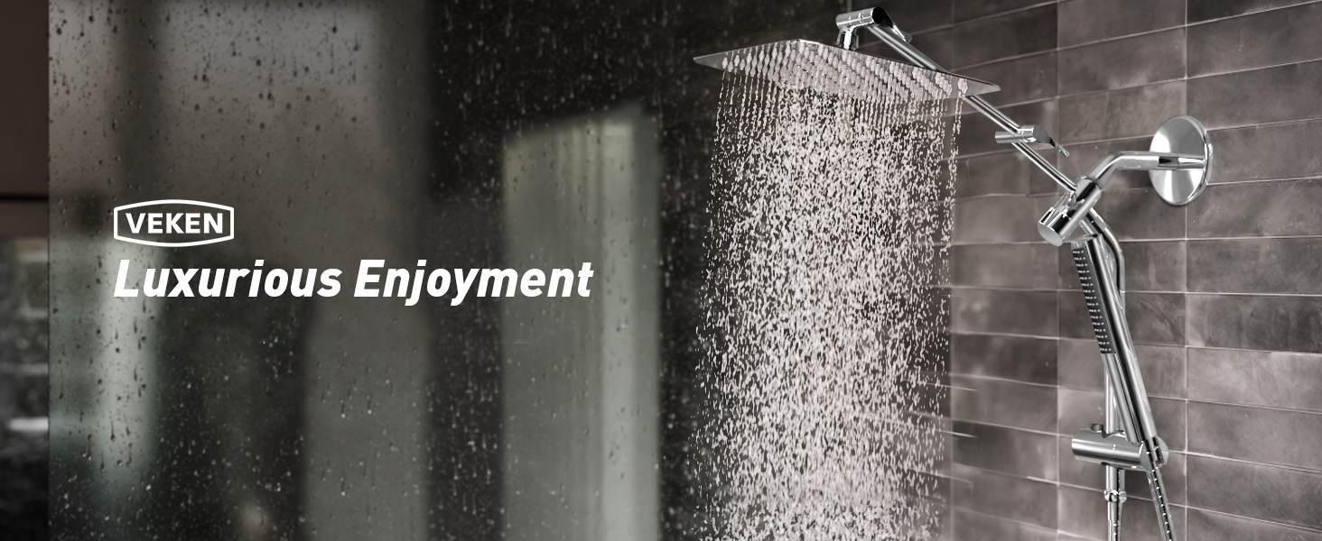 Shower head with handheld high pressure rain shower head showerhead combo rainfall shower luxury