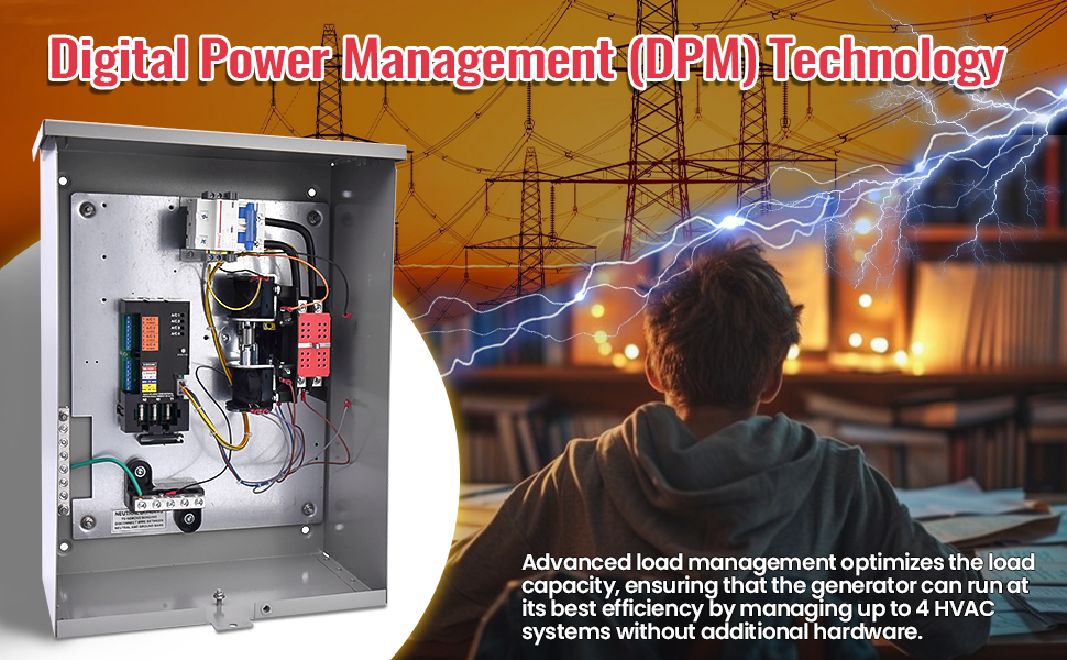 Fuabator 100Amp Automatic Smart Transfer Switch w/Power Management 120/240V